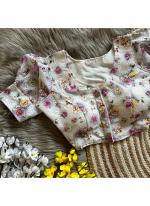 Pure Cotton Cream Casual Wear Digital Printed Blouse